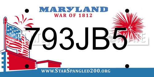 793JB5 Maryland License Plate