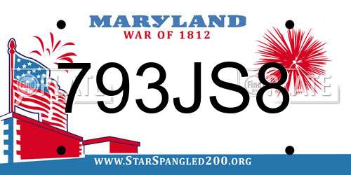 793JS8 Maryland License Plate