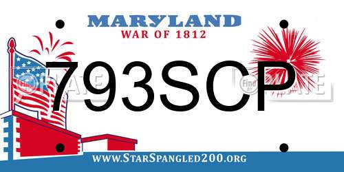 793SCP Maryland License Plate