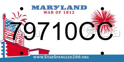 79710CC Maryland License Plate