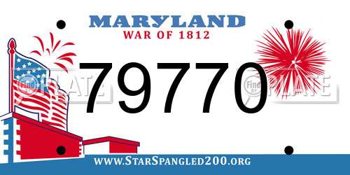 79770 Maryland License Plate