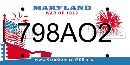 798AO2 Maryland License Plate