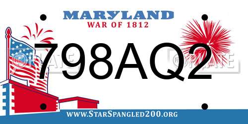 798AQ2 Maryland License Plate