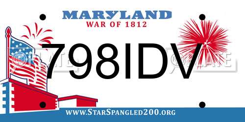 798IDV Maryland License Plate