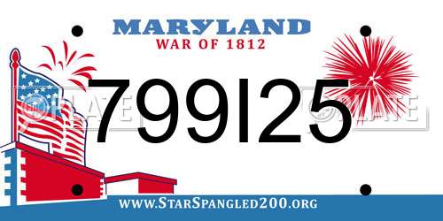 799I25 Maryland License Plate
