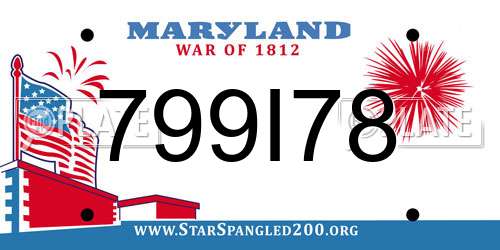 799I78 Maryland License Plate