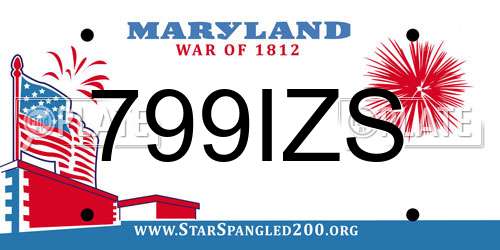 799IZS Maryland License Plate