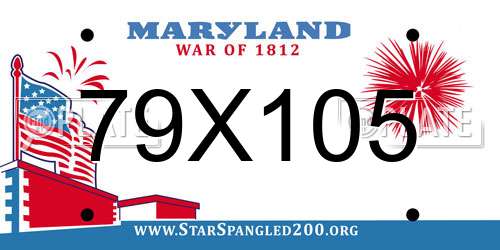 79X105 Maryland License Plate