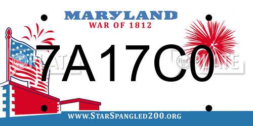 7A17C0 Maryland License Plate