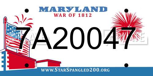 7A20047 Maryland License Plate