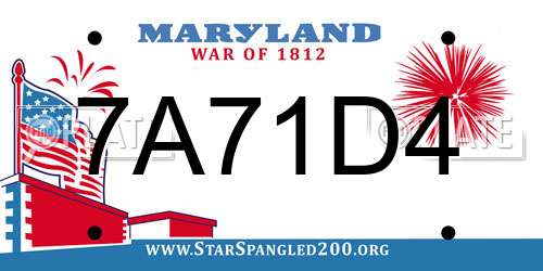7A71D4 Maryland License Plate