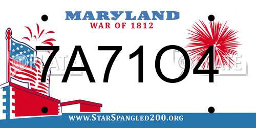 7A71O4 Maryland License Plate