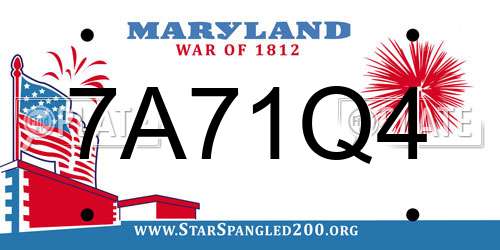 7A71Q4 Maryland License Plate