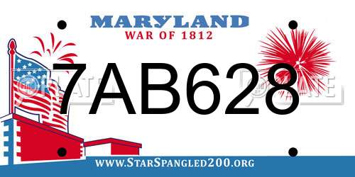 7AB628 Maryland License Plate
