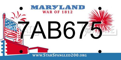 7AB675 Maryland License Plate