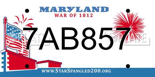 7AB857 Maryland License Plate