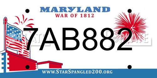 7AB882 Maryland License Plate