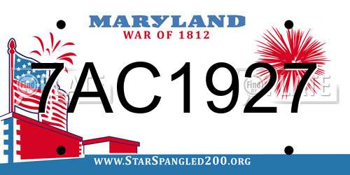7AC1927 Maryland License Plate