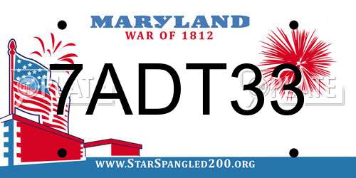 7ADT33 Maryland License Plate