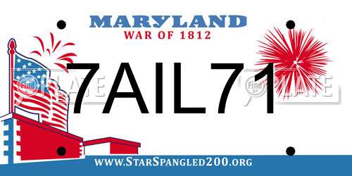 7AIL71 Maryland License Plate