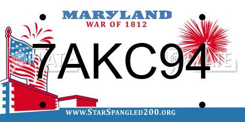 7AKC94 Maryland License Plate