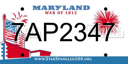 7AP2347 Maryland License Plate
