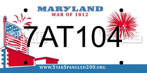 7AT104 Maryland License Plate