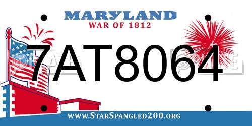 7AT8064 Maryland License Plate
