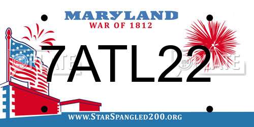 7ATL22 Maryland License Plate