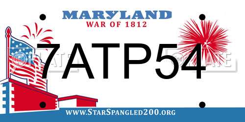 7ATP54 Maryland License Plate