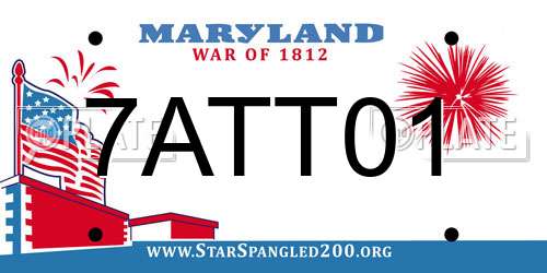 7ATT01 Maryland License Plate
