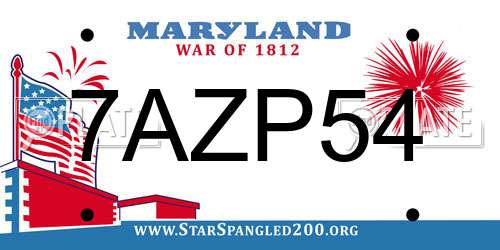 7AZP54 Maryland License Plate