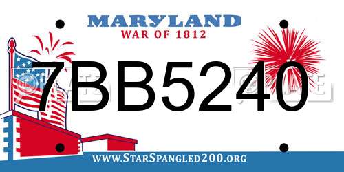7BB5240 Maryland License Plate