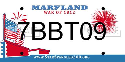 7BBT09 Maryland License Plate