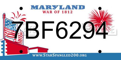 7BF6294 Maryland License Plate