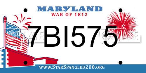 7BI575 Maryland License Plate