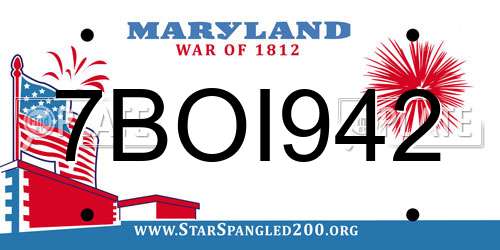 7BOI942 Maryland License Plate