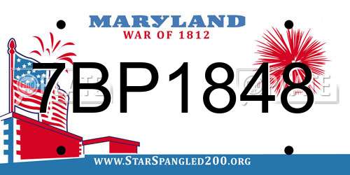 7BP1848 Maryland License Plate
