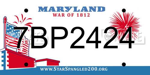 7BP2424 Maryland License Plate