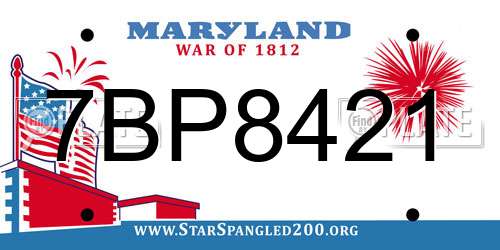 7BP8421 Maryland License Plate