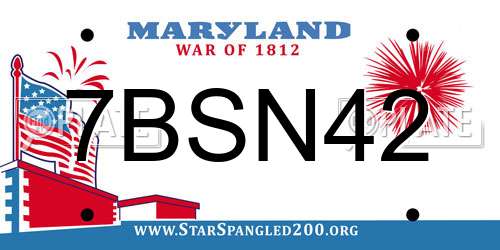 7BSN42 Maryland License Plate