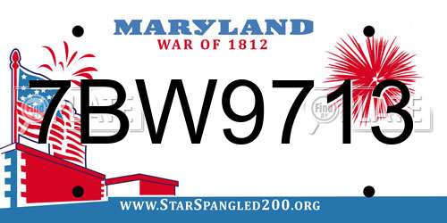 7BW9713 Maryland License Plate