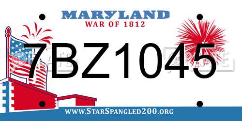 7BZ1045 Maryland License Plate