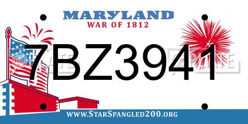 7BZ3941 Maryland License Plate