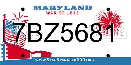 7BZ5681 Maryland License Plate