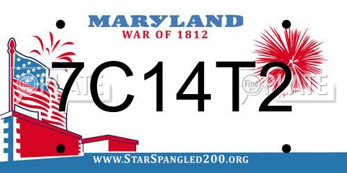 7C14T2 Maryland License Plate