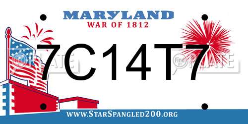 7C14T7 Maryland License Plate