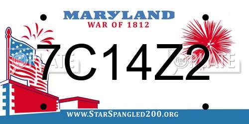 7C14Z2 Maryland License Plate