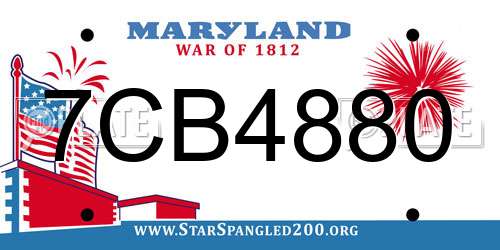7CB4880 Maryland License Plate