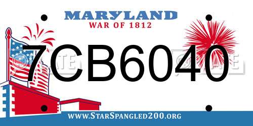 7CB6040 Maryland License Plate